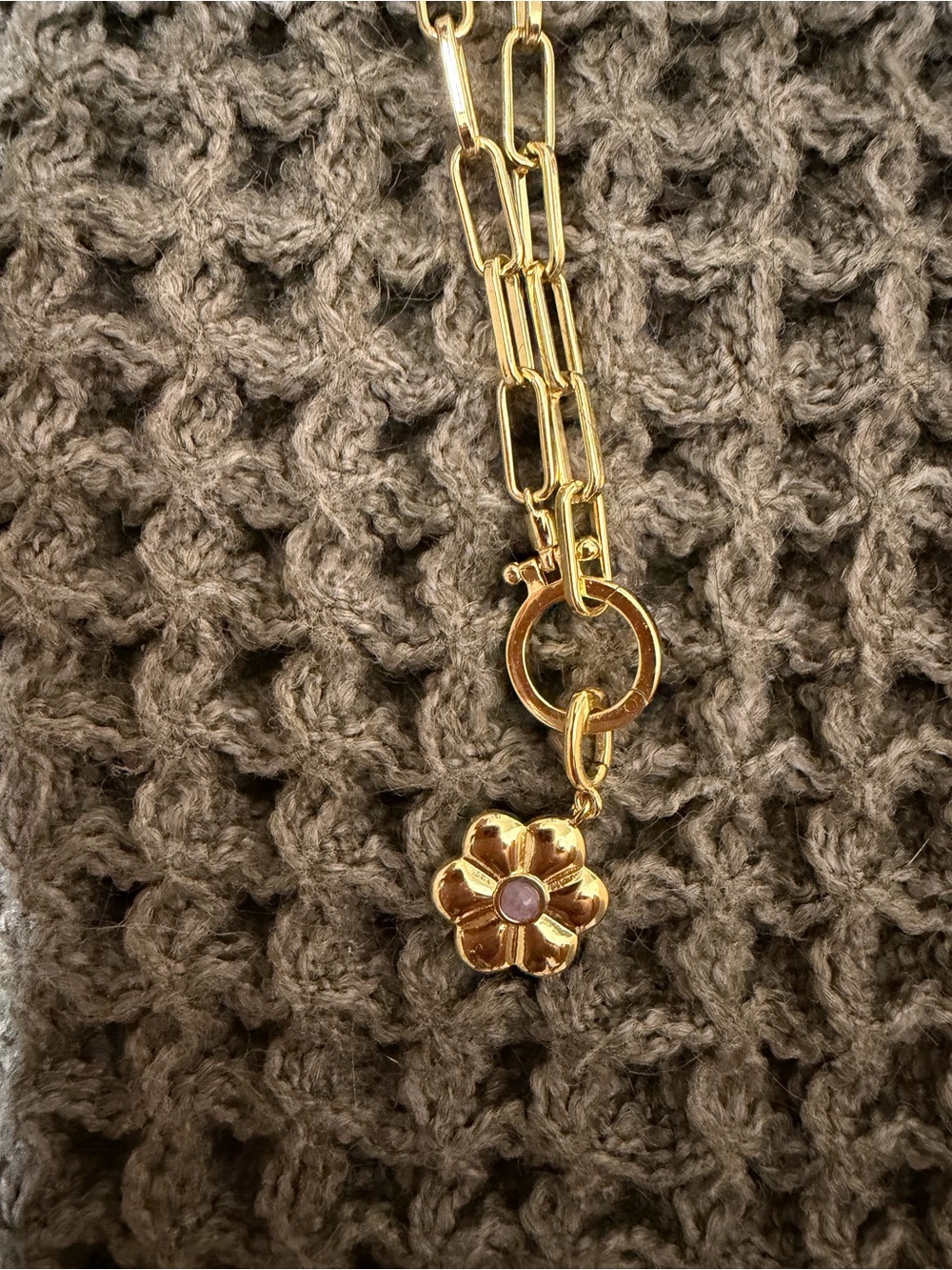 Gorjana Parker Necklace & Flower Charm